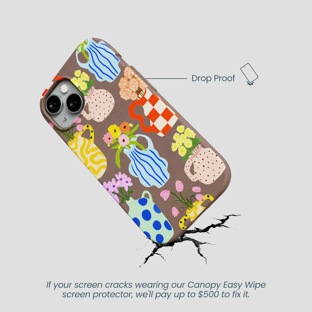 Chocolate Brown Bloom Ceramics iPhone 14 Case - Image 5