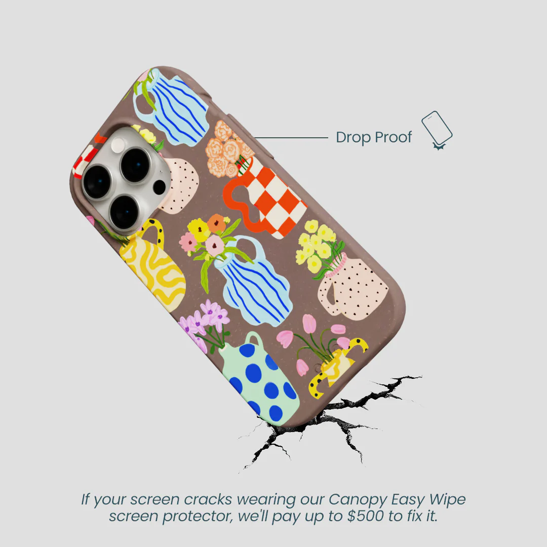 Chocolate Brown Bloom Ceramics iPhone 14 Pro Case - Image 5