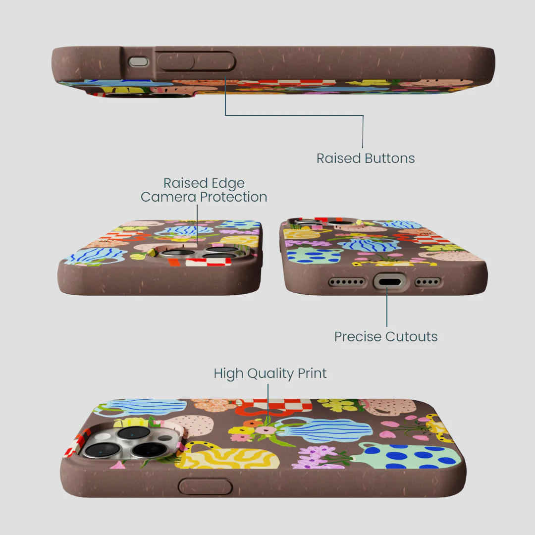 Chocolate Brown Bloom Ceramics iPhone 14 Pro Max Case - Image 3