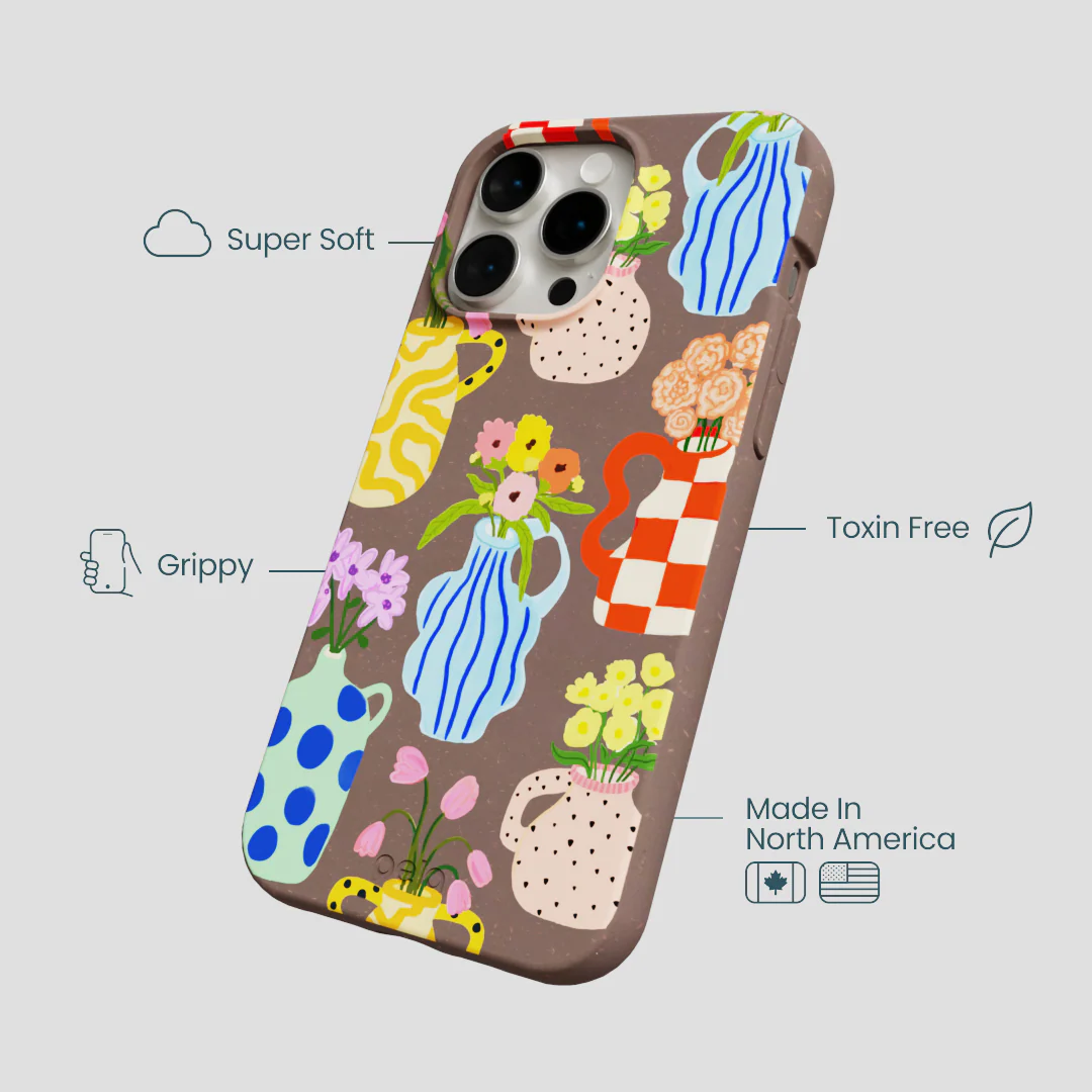 Chocolate Brown Bloom Ceramics iPhone 14 Pro Max Case - Image 4