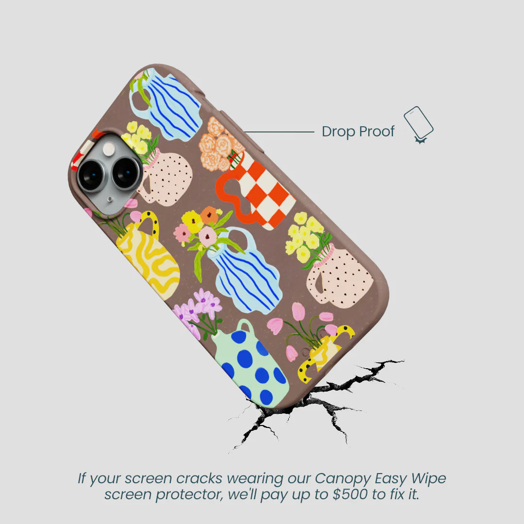 Chocolate Brown Bloom Ceramics iPhone 15 Case - Image 5