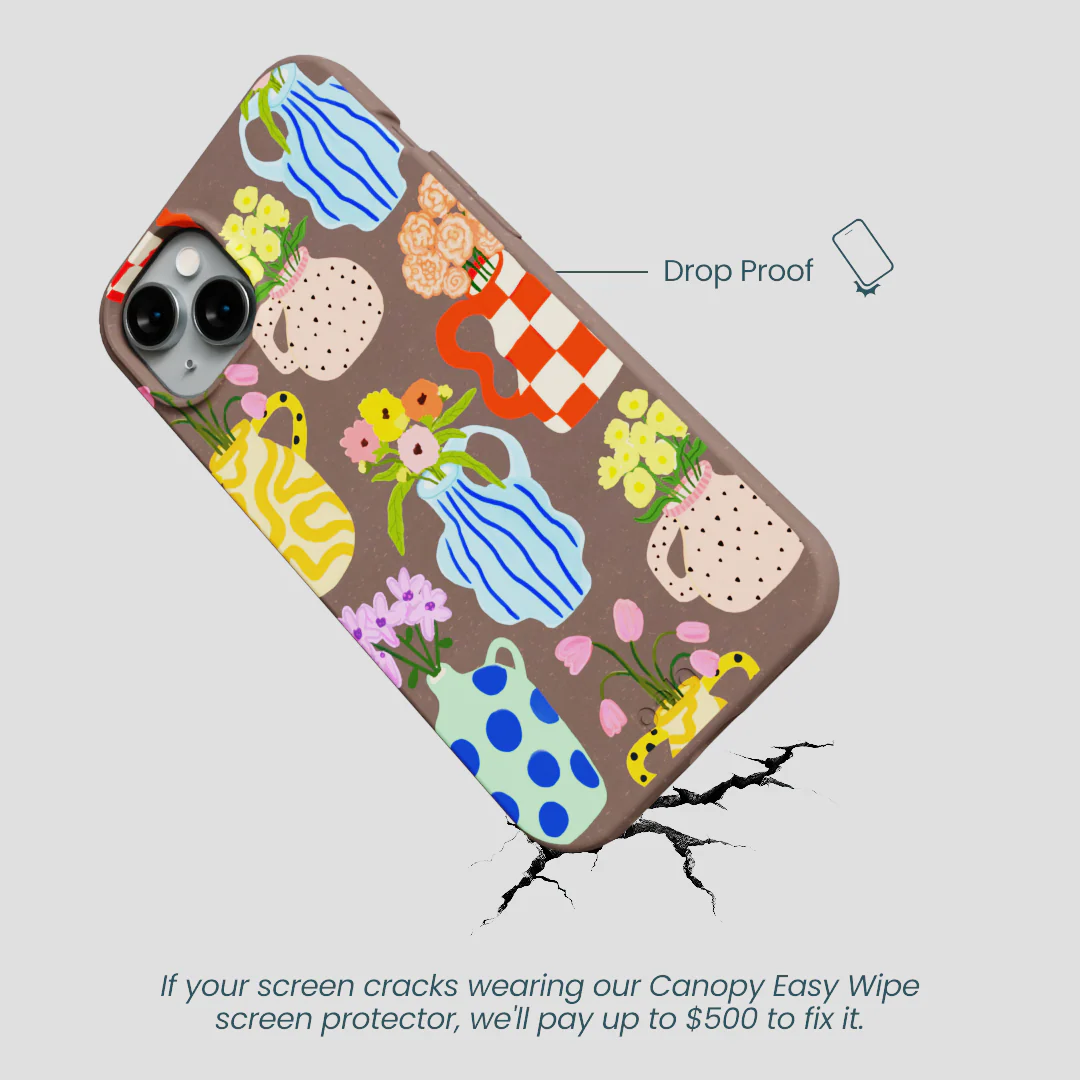 Chocolate Brown Bloom Ceramics iPhone 15 Plus Case - Image 5
