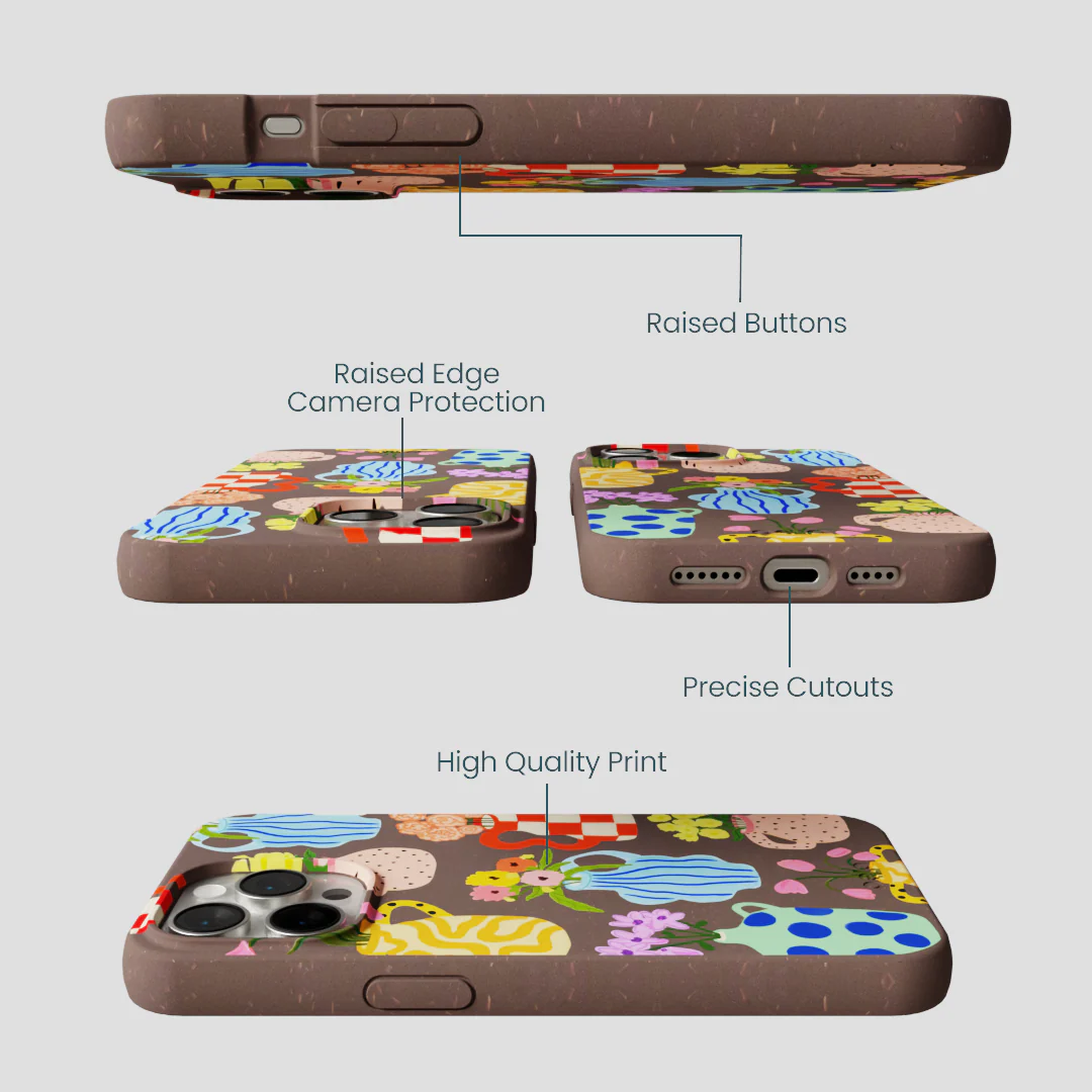 Chocolate Brown Bloom Ceramics iPhone 15 Pro Max Case - Image 3