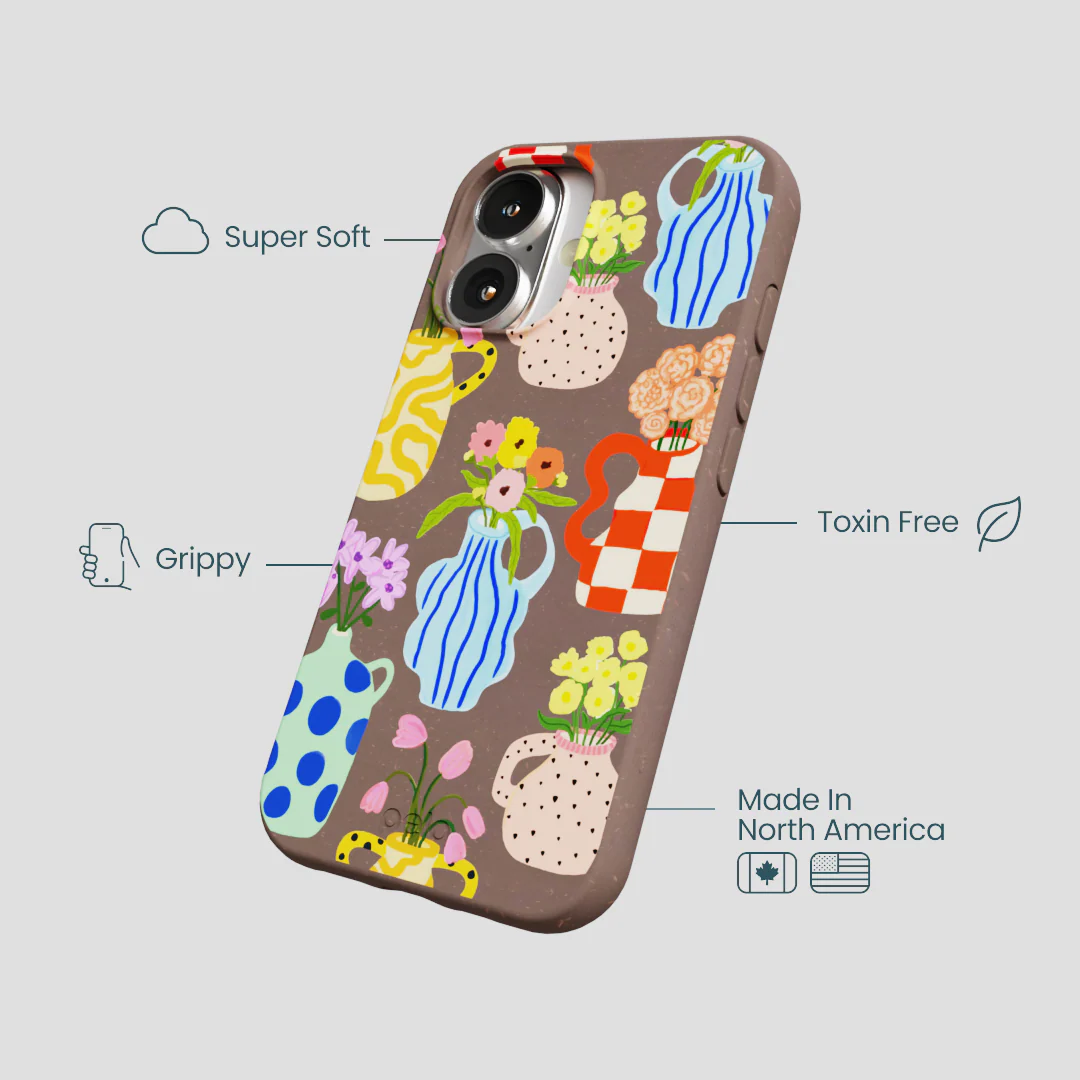 Chocolate Brown Bloom Ceramics iPhone 16 Case - Image 4