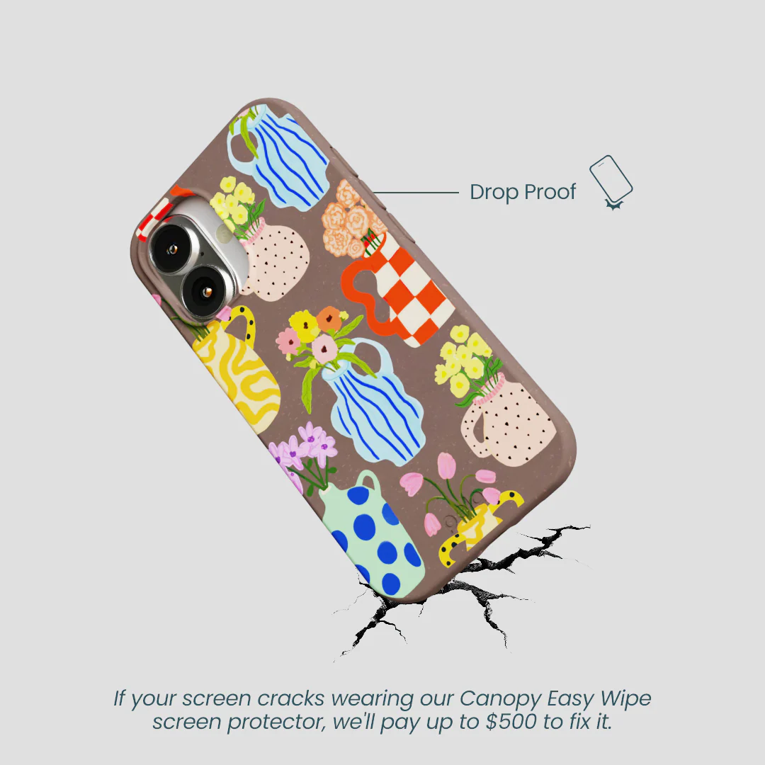 Chocolate Brown Bloom Ceramics iPhone 16 Case - Image 5