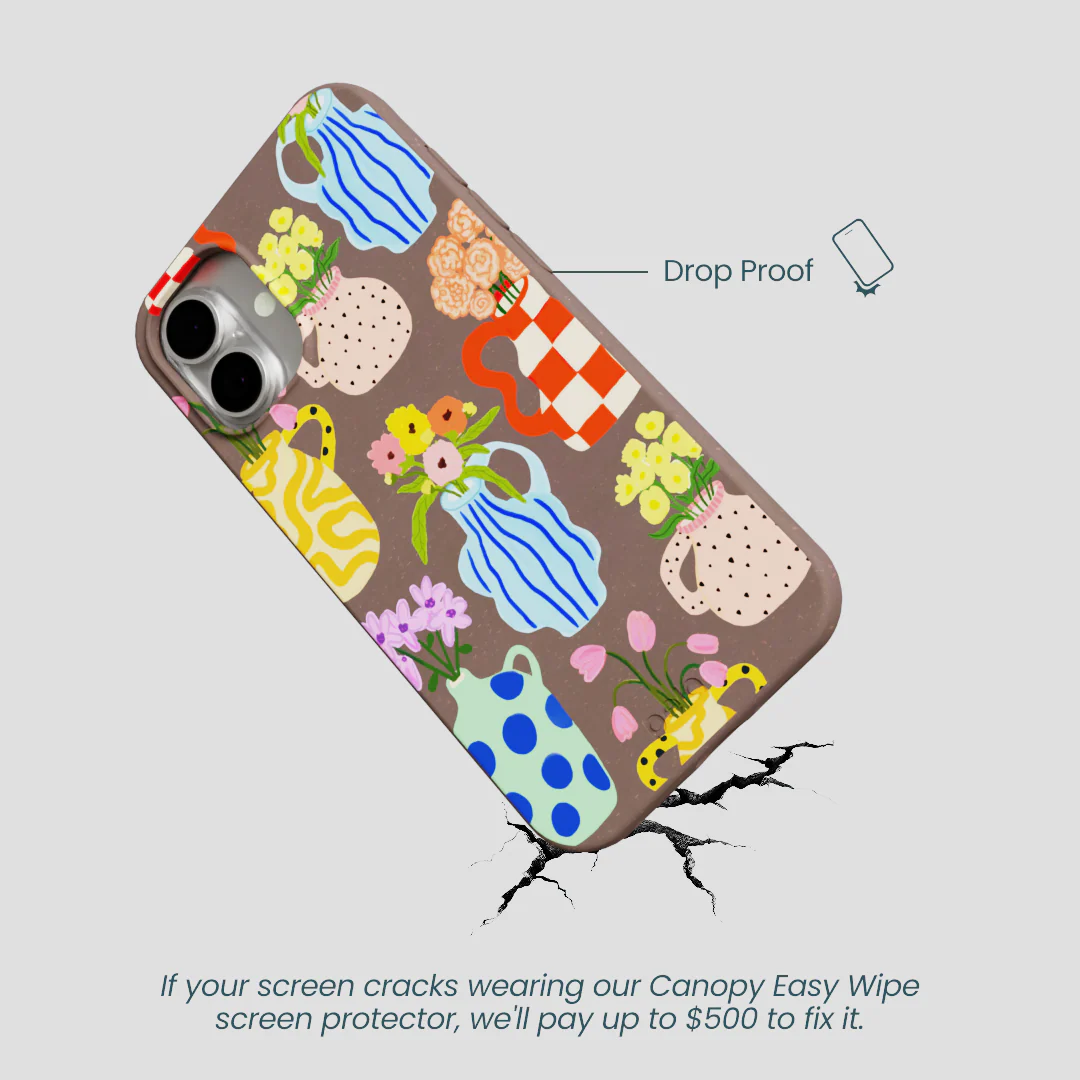 Chocolate Brown Bloom Ceramics iPhone 16 Plus Case - Image 5