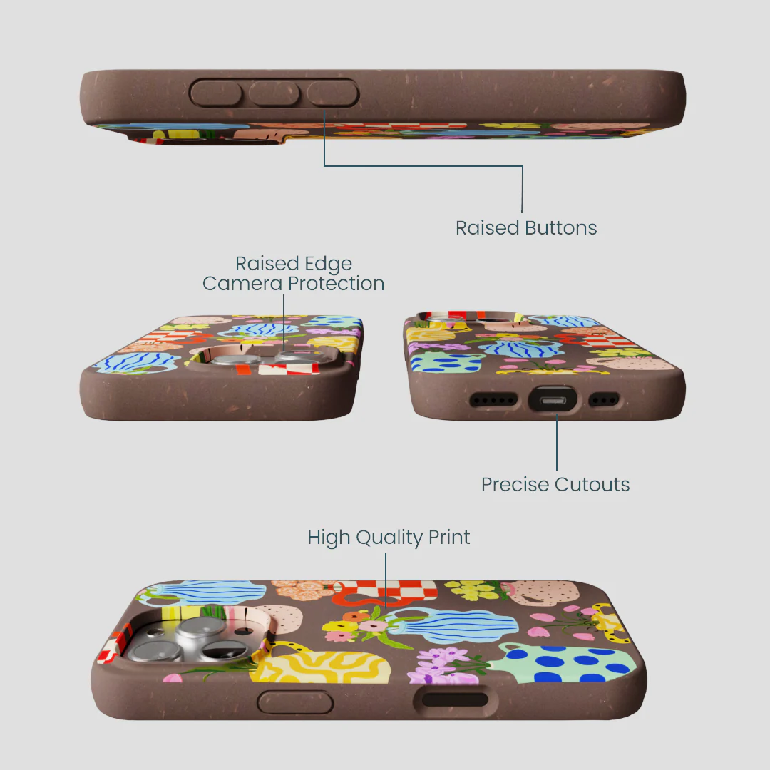 Chocolate Brown Bloom Ceramics iPhone 16 Pro Case - Image 3