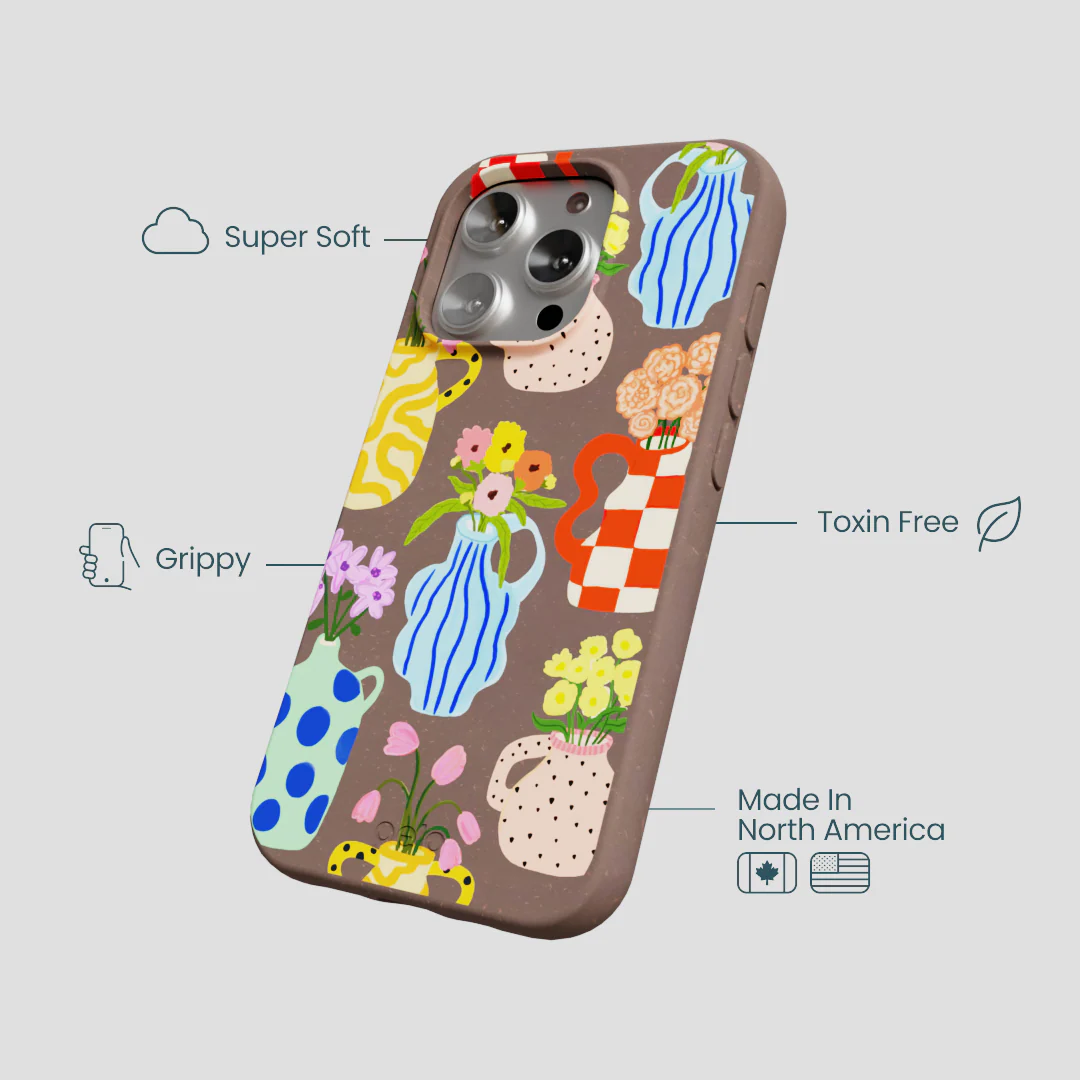 Chocolate Brown Bloom Ceramics iPhone 16 Pro Case - Image 4