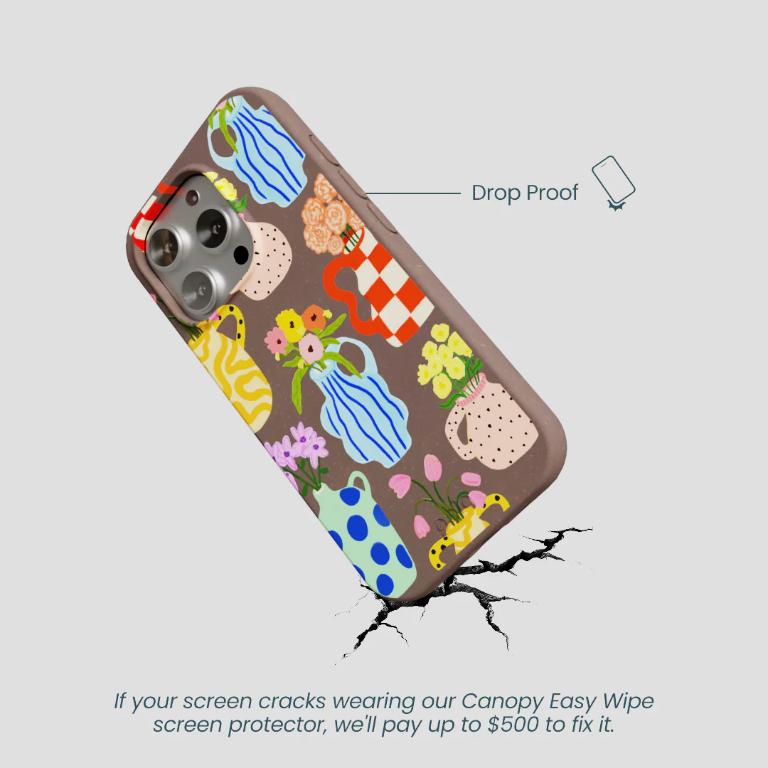 Chocolate Brown Bloom Ceramics iPhone 16 Pro Case - Image 5