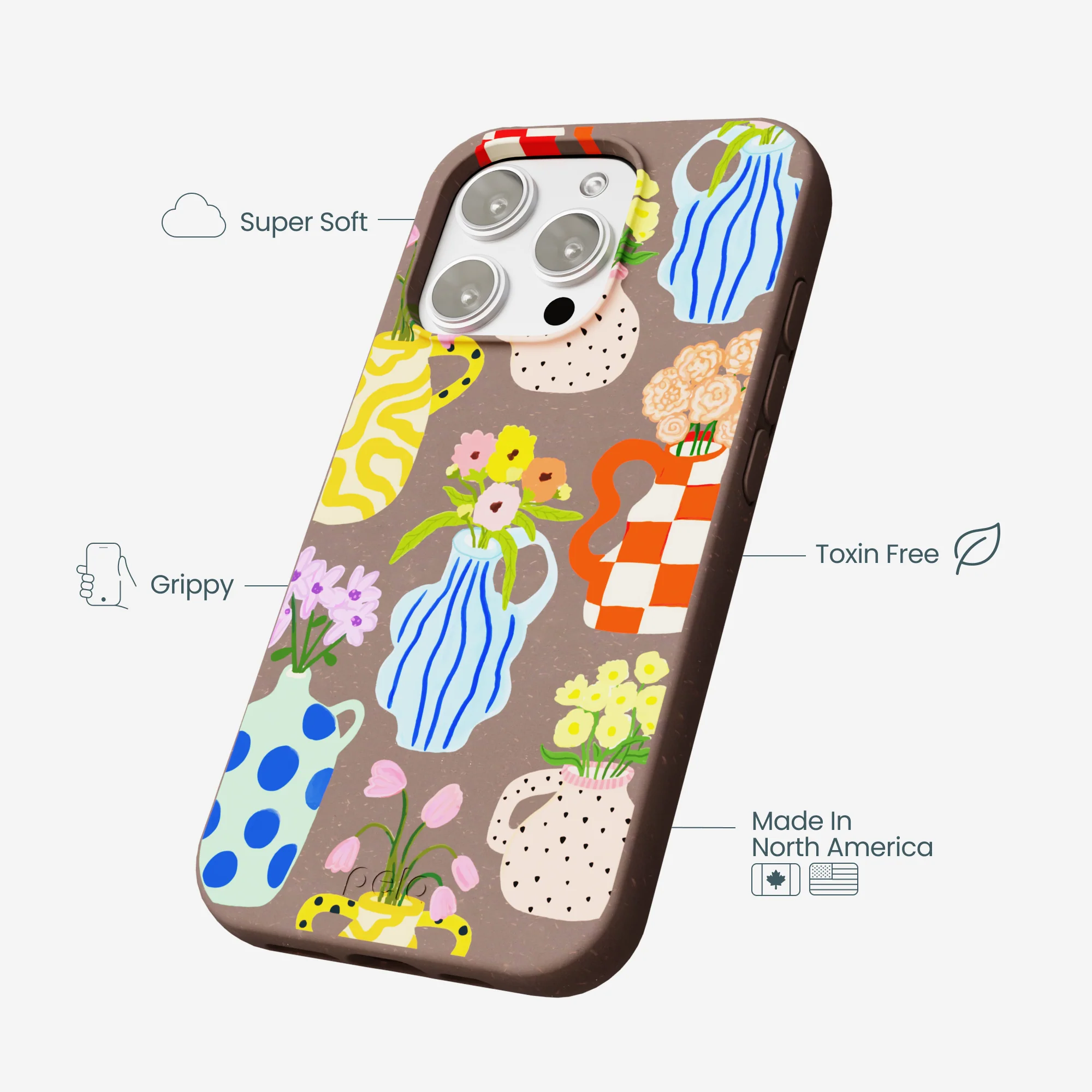 Chocolate Brown Bloom Ceramics iPhone 16 Pro Max Case - Image 4