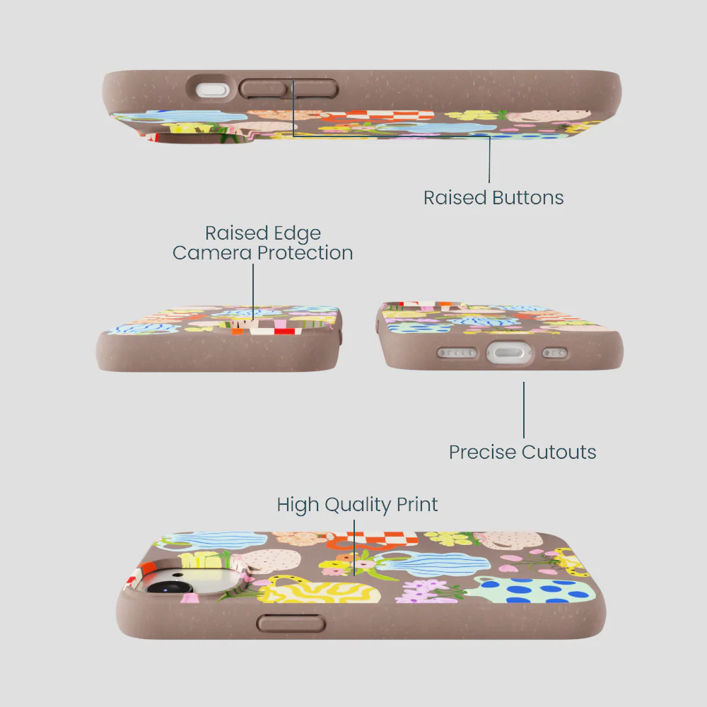 Chocolate Brown Bloom Ceramics iPhone 16e/17e Case - Image 3