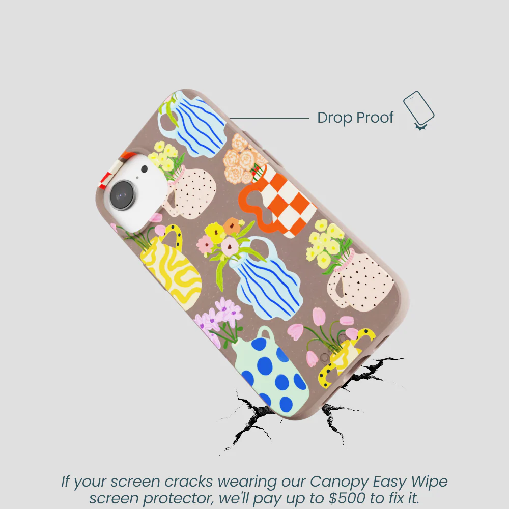Chocolate Brown Bloom Ceramics iPhone 16e/17e Case - Image 5