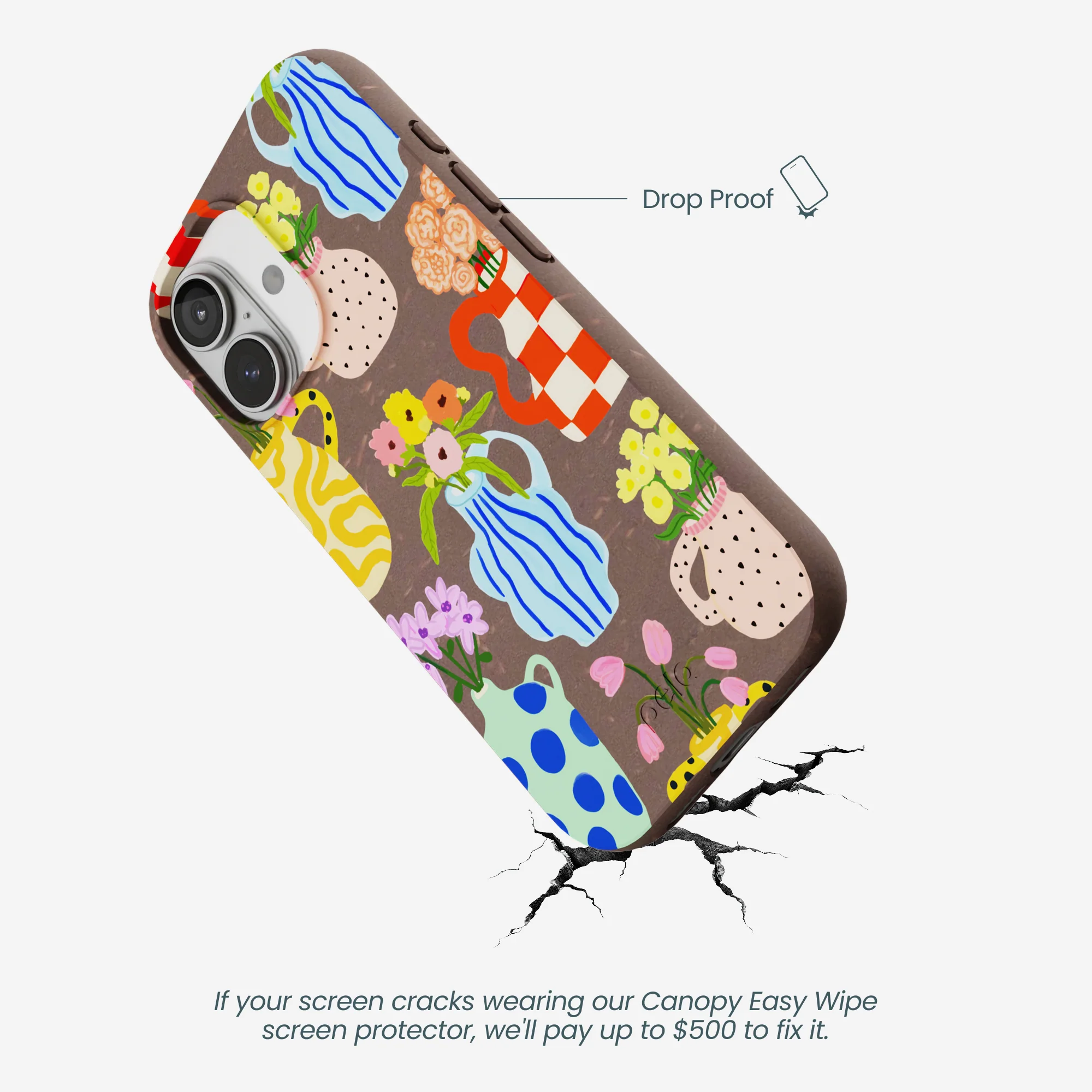Chocolate Brown Bloom Ceramics iPhone 17 Case - Image 5