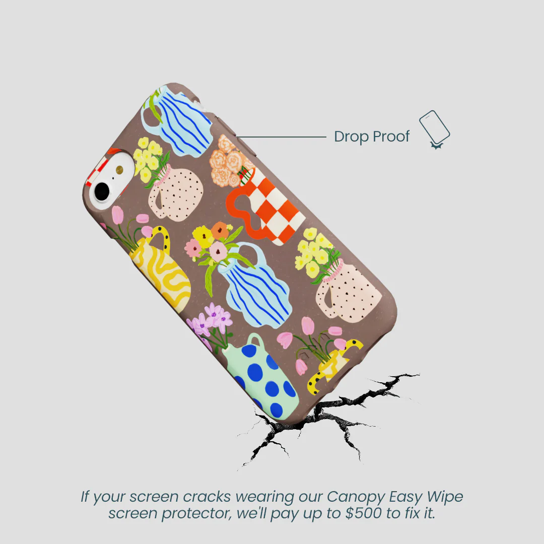 Chocolate Brown Bloom Ceramics iPhone 6/6s/7/8/SE Case - Image 5