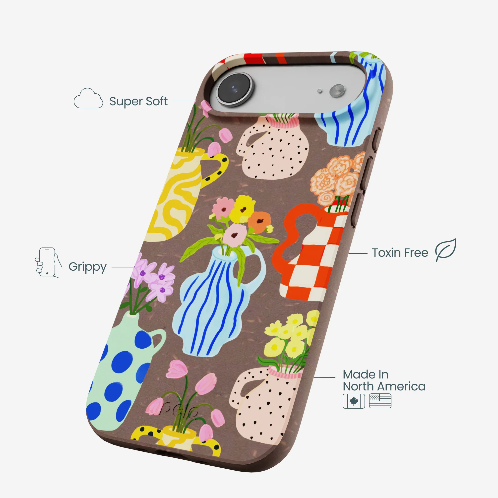 Chocolate Brown Bloom Ceramics iPhone Air Case - Image 4