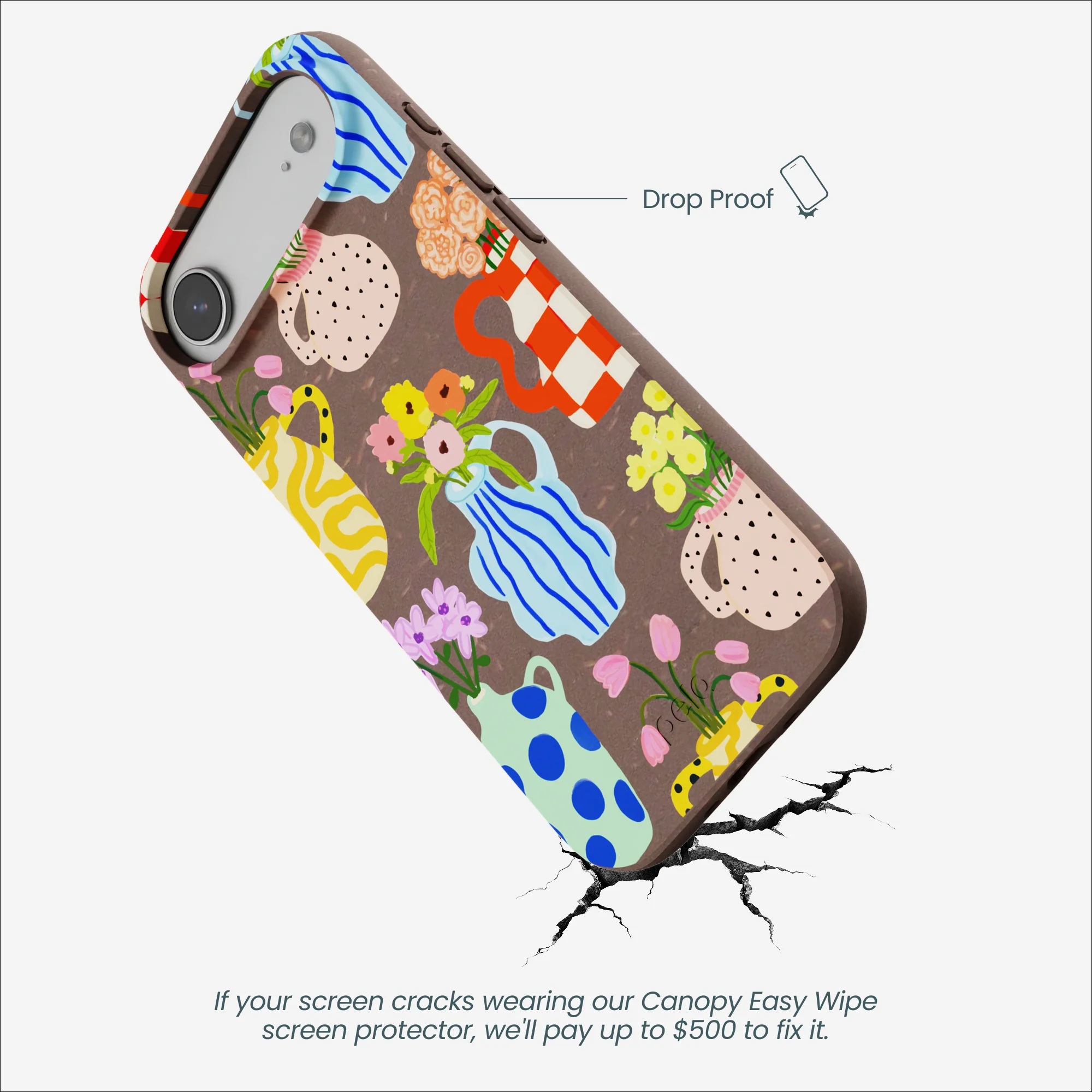 Chocolate Brown Bloom Ceramics iPhone Air Case - Image 5