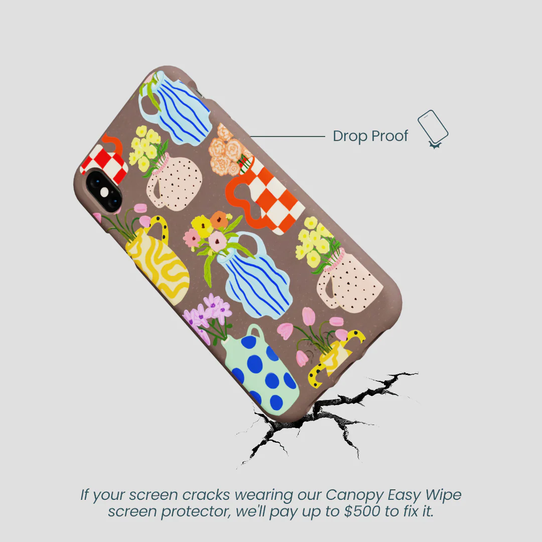 Chocolate Brown Bloom Ceramics iPhone XR Case - Image 5