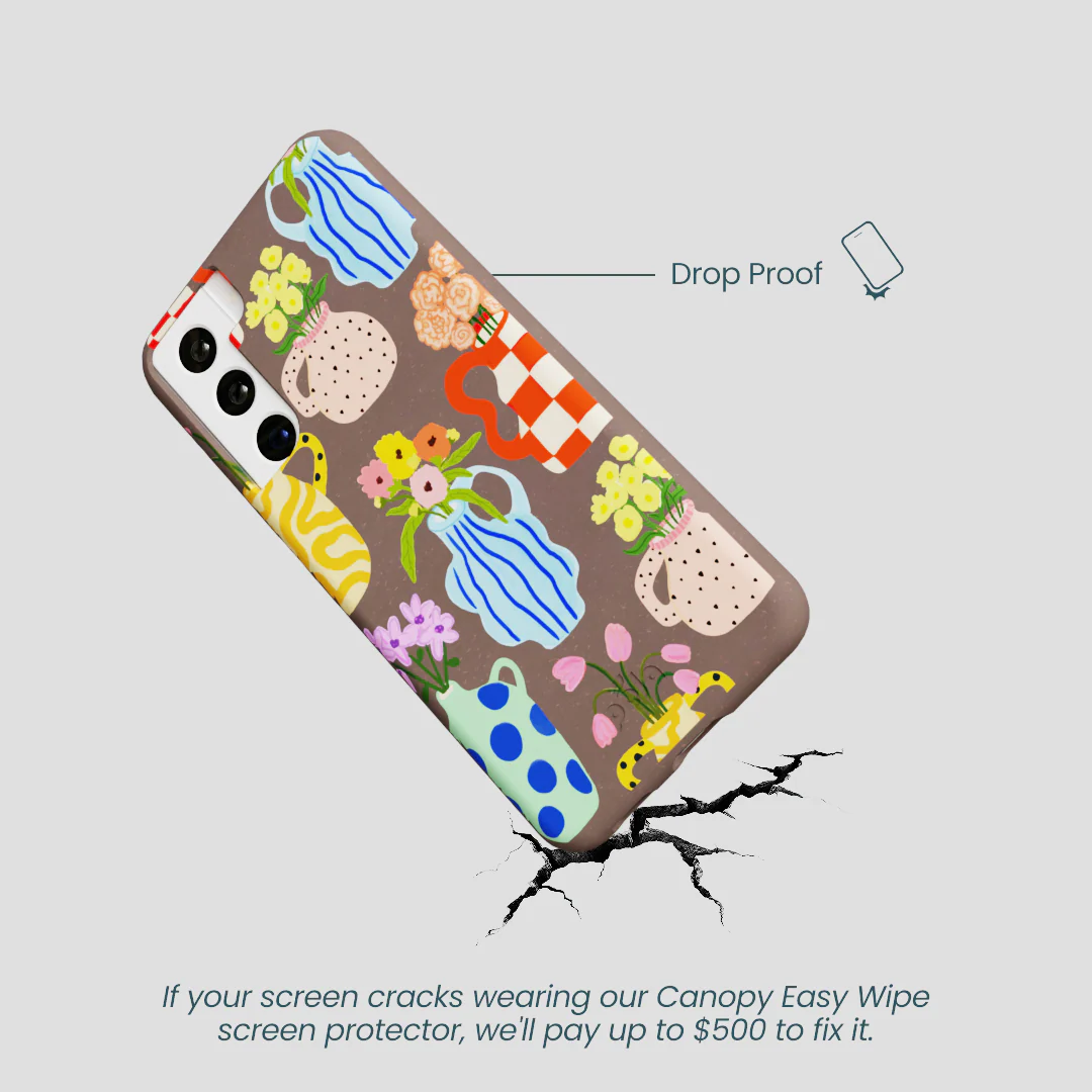 Chocolate Brown Bloom Ceramics Samsung Galaxy S21 Case - Image 4