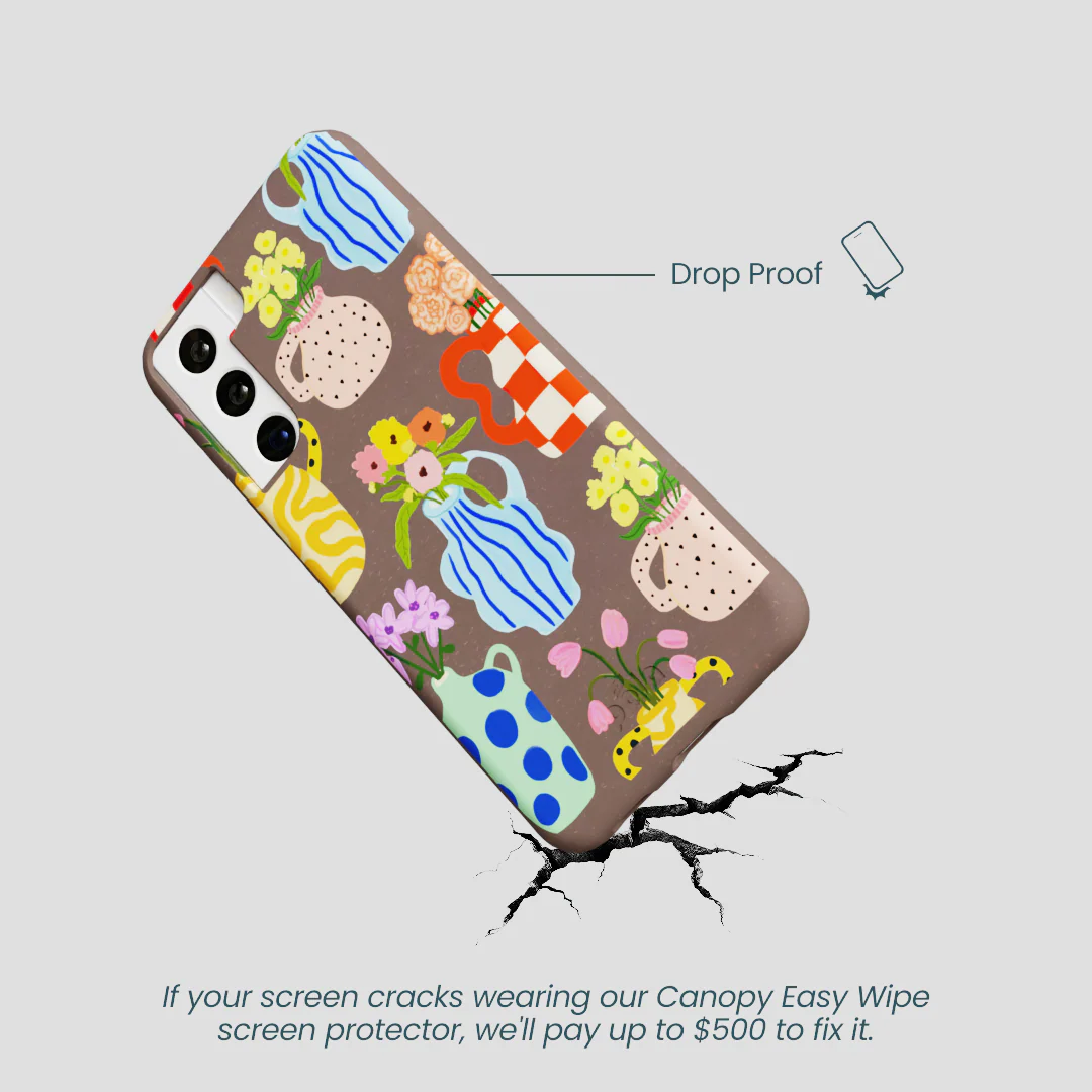 Chocolate Brown Bloom Ceramics Samsung Galaxy S22 Case - Image 4