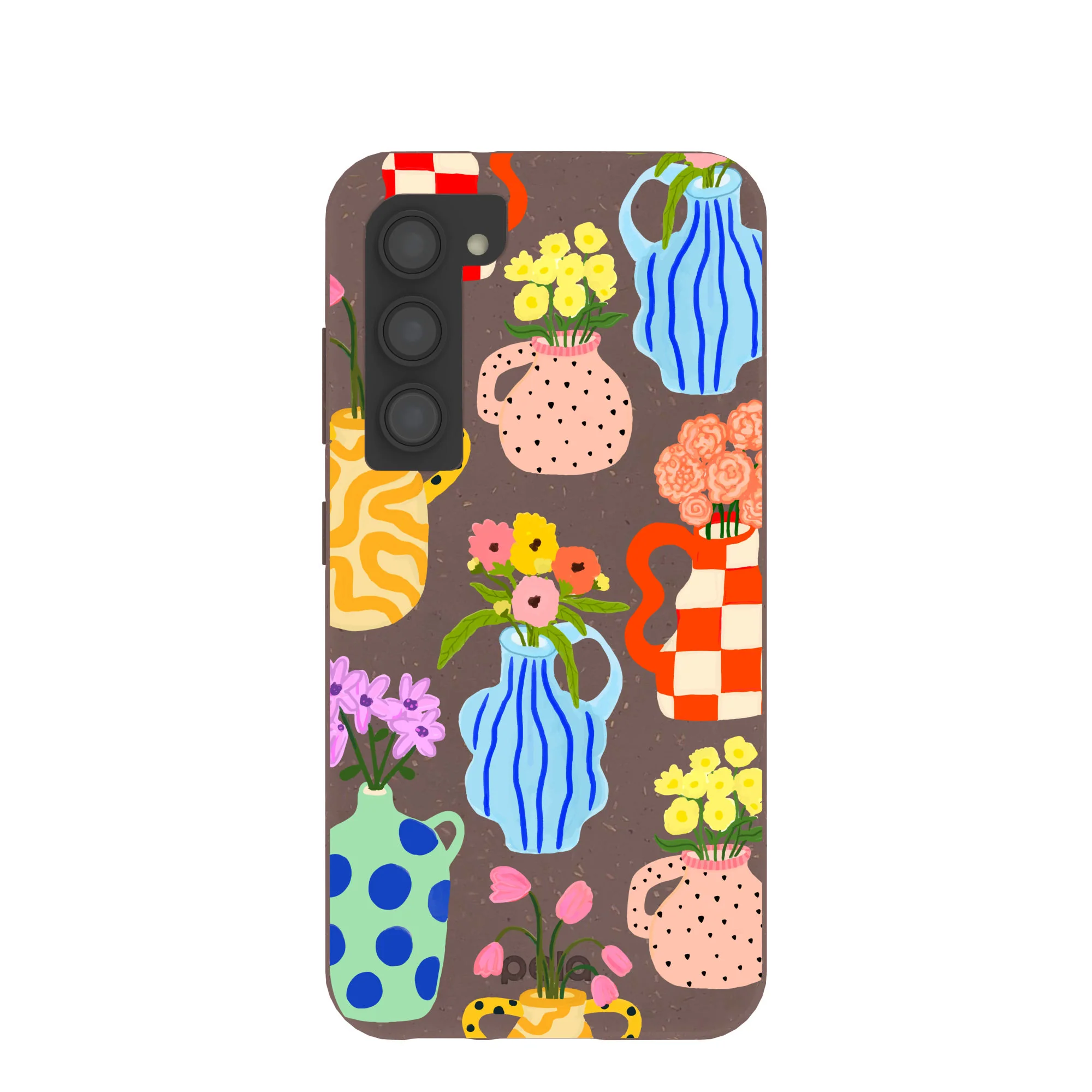 Chocolate Brown Bloom Ceramics Samsung Galaxy S23 Case