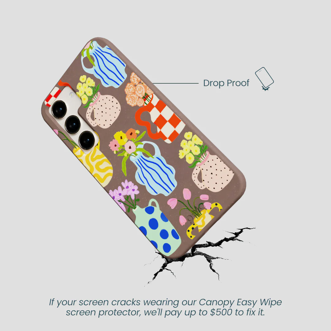 Chocolate Brown Bloom Ceramics Samsung Galaxy S23 Case - Image 4