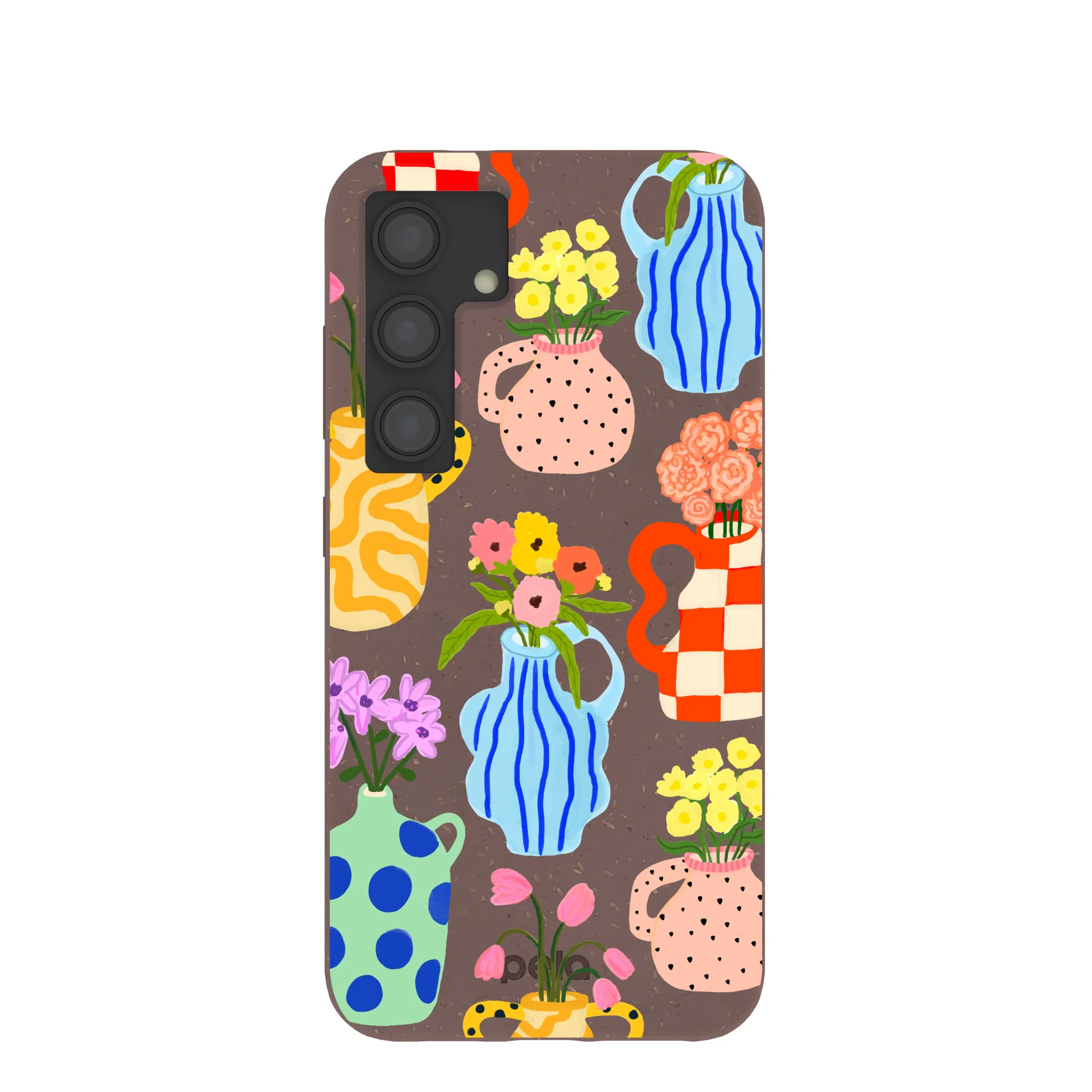 Chocolate Brown Bloom Ceramics Samsung Galaxy S24 Case