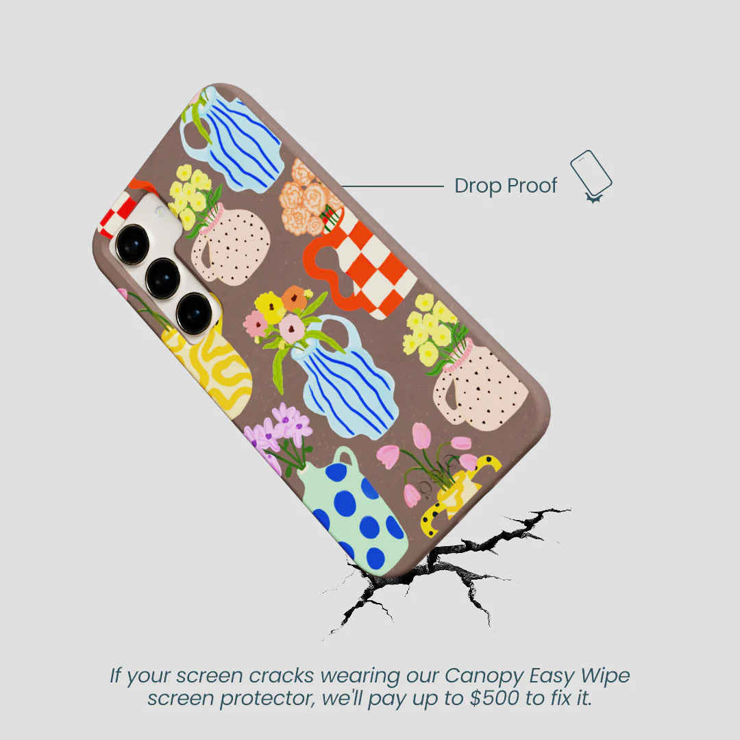 Chocolate Brown Bloom Ceramics Samsung Galaxy S24 Case - Image 4