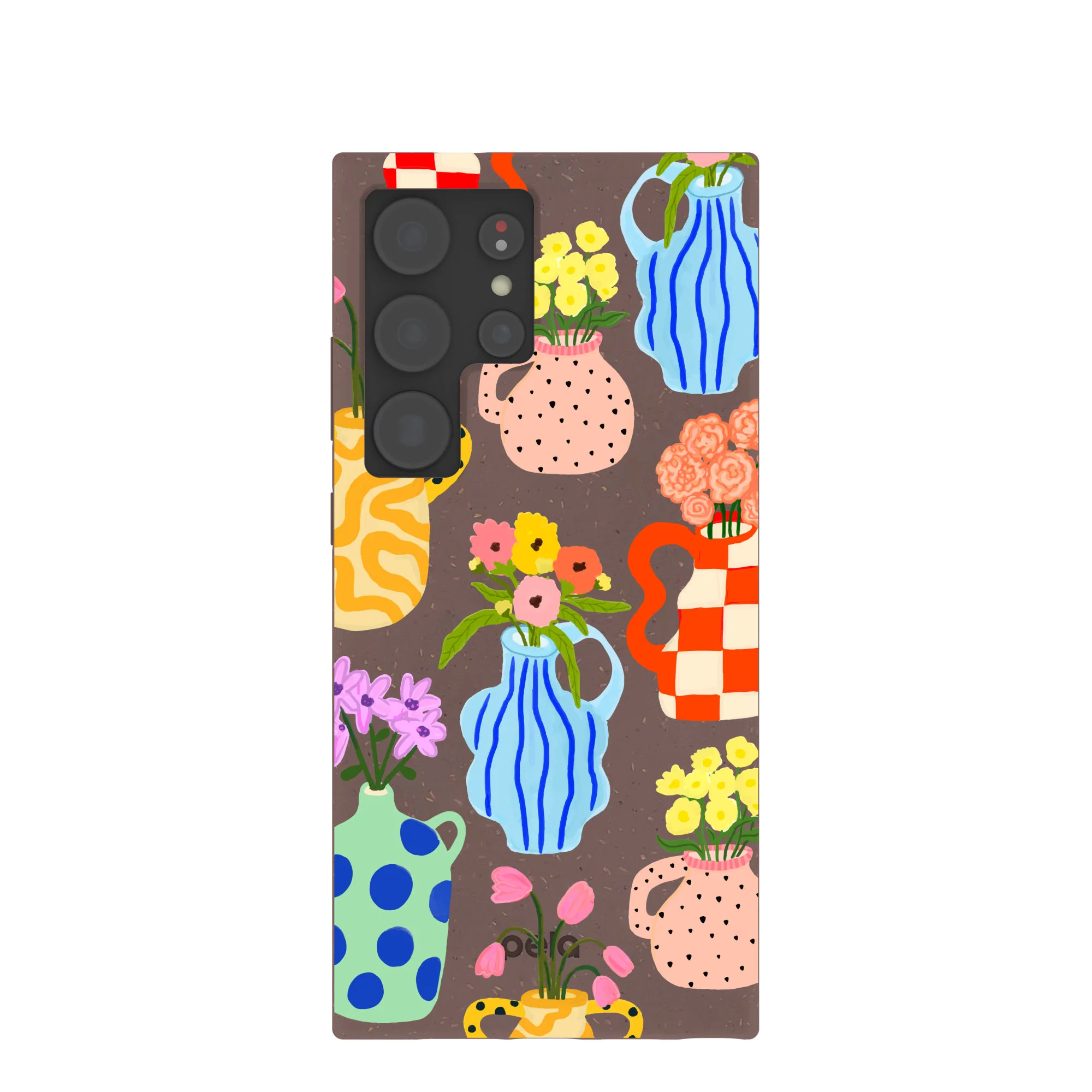 Chocolate Brown Bloom Ceramics Samsung Galaxy S24 Ultra Case