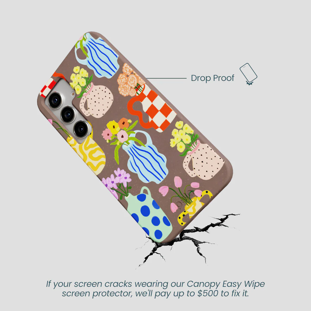 Chocolate Brown Bloom Ceramics Samsung Galaxy S25 Case - Image 4