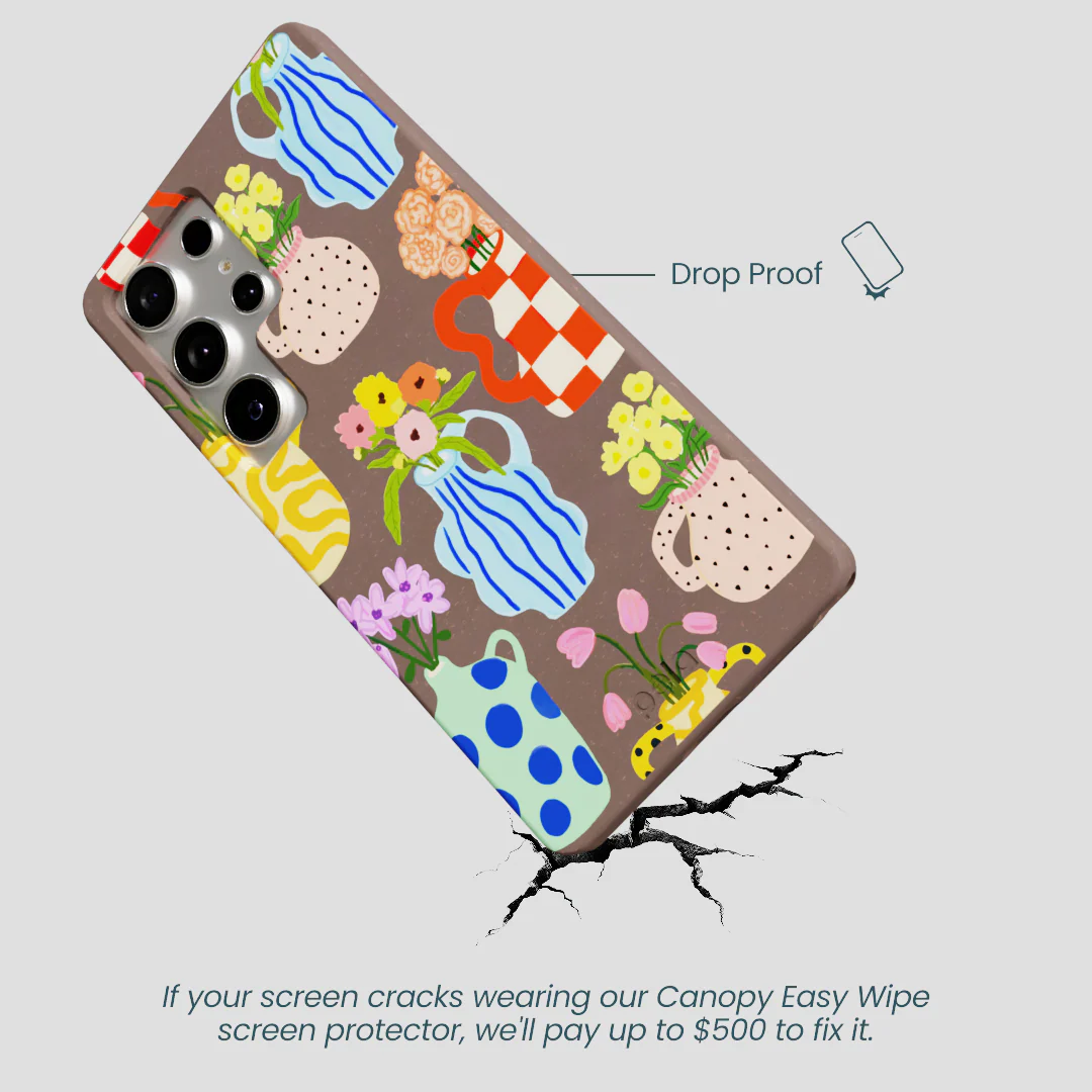 Chocolate Brown Bloom Ceramics Samsung Galaxy S25 Ultra Case - Image 4