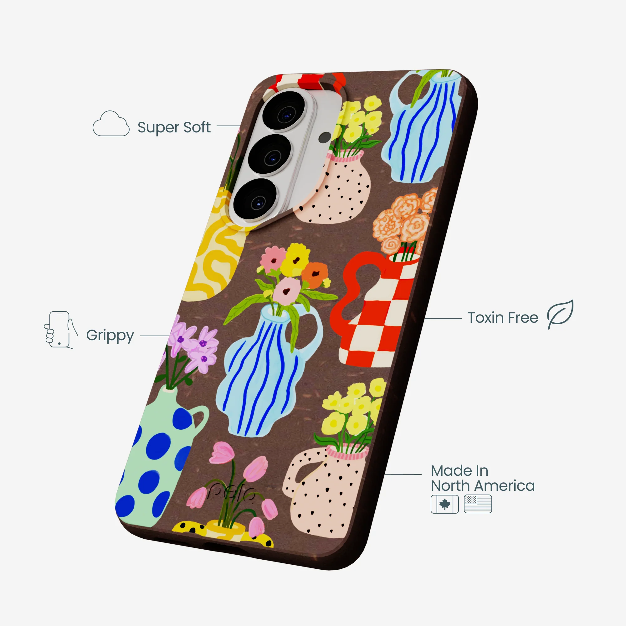 Chocolate Brown Bloom Ceramics Samsung Galaxy S26 Case - Image 3