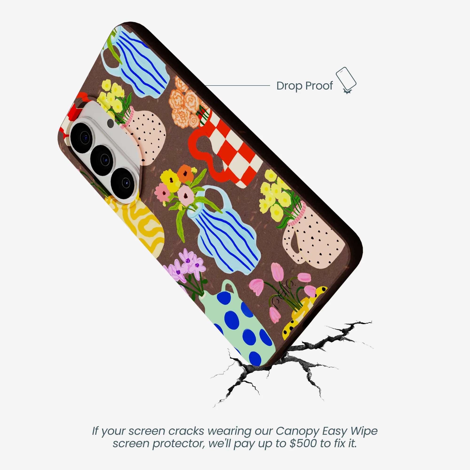 Chocolate Brown Bloom Ceramics Samsung Galaxy S26 Case - Image 4