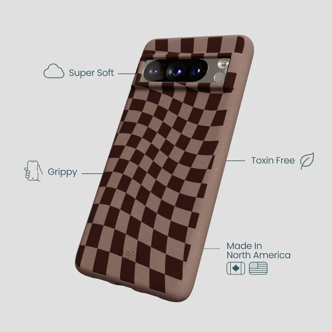 Chocolate Brown Cafe Check Google Pixel 8 Pro Case - Image 4