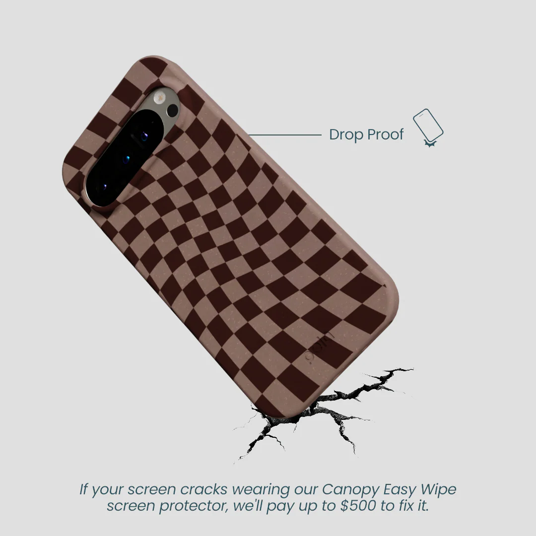 Chocolate Brown Cafe Check Google Pixel 9/9 Pro Case - Image 5