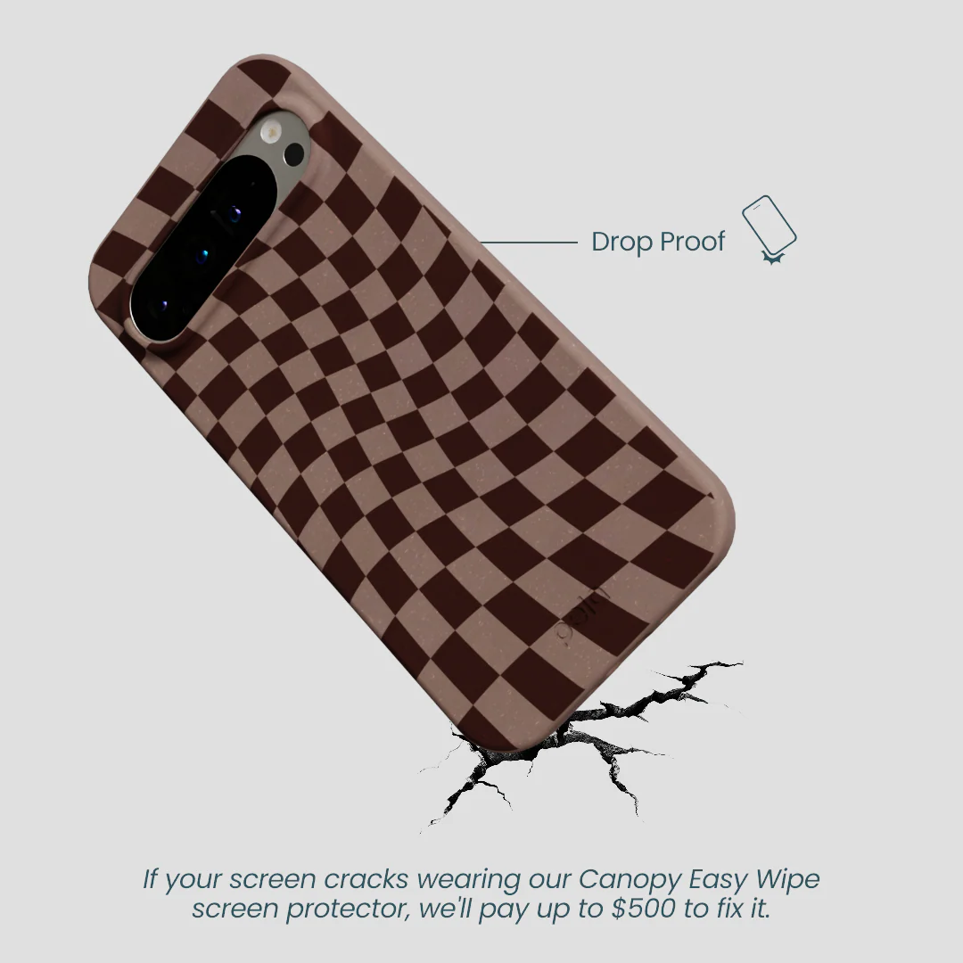 Chocolate Brown Cafe Check Google Pixel 9 Pro XL Case - Image 5