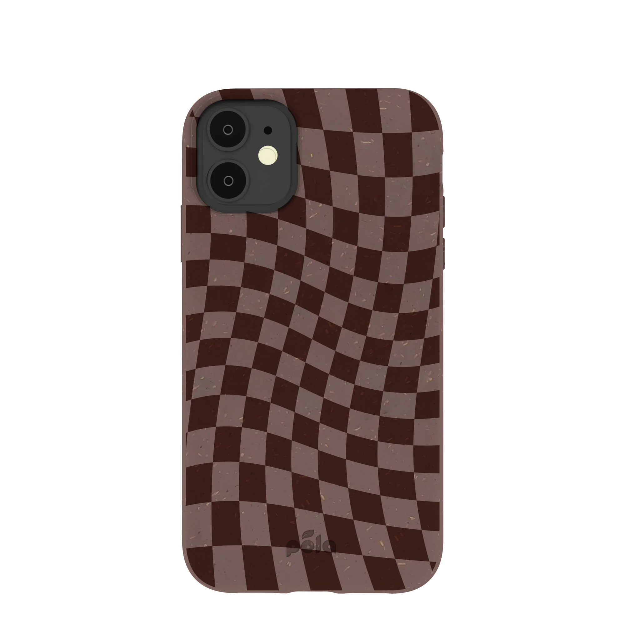 Chocolate Brown Cafe Check iPhone 11 Case
