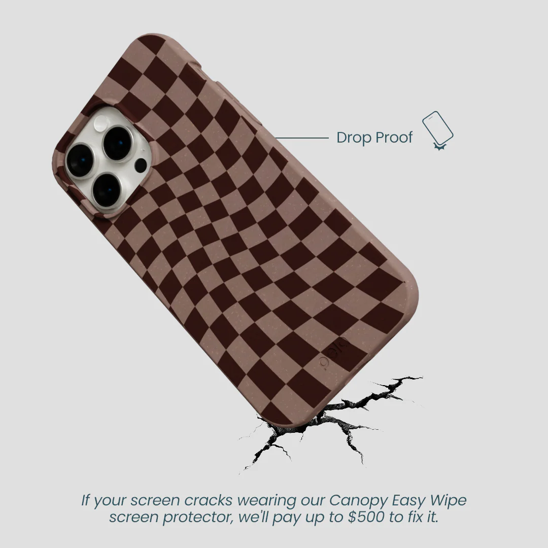 Chocolate Brown Cafe Check iPhone 15 Pro Max Case - Image 5