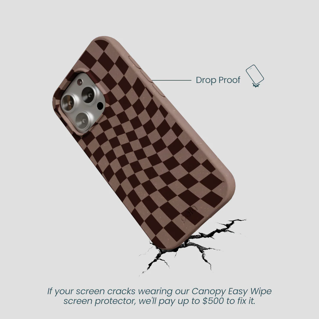 Chocolate Brown Cafe Check iPhone 16 Pro Case - Image 5