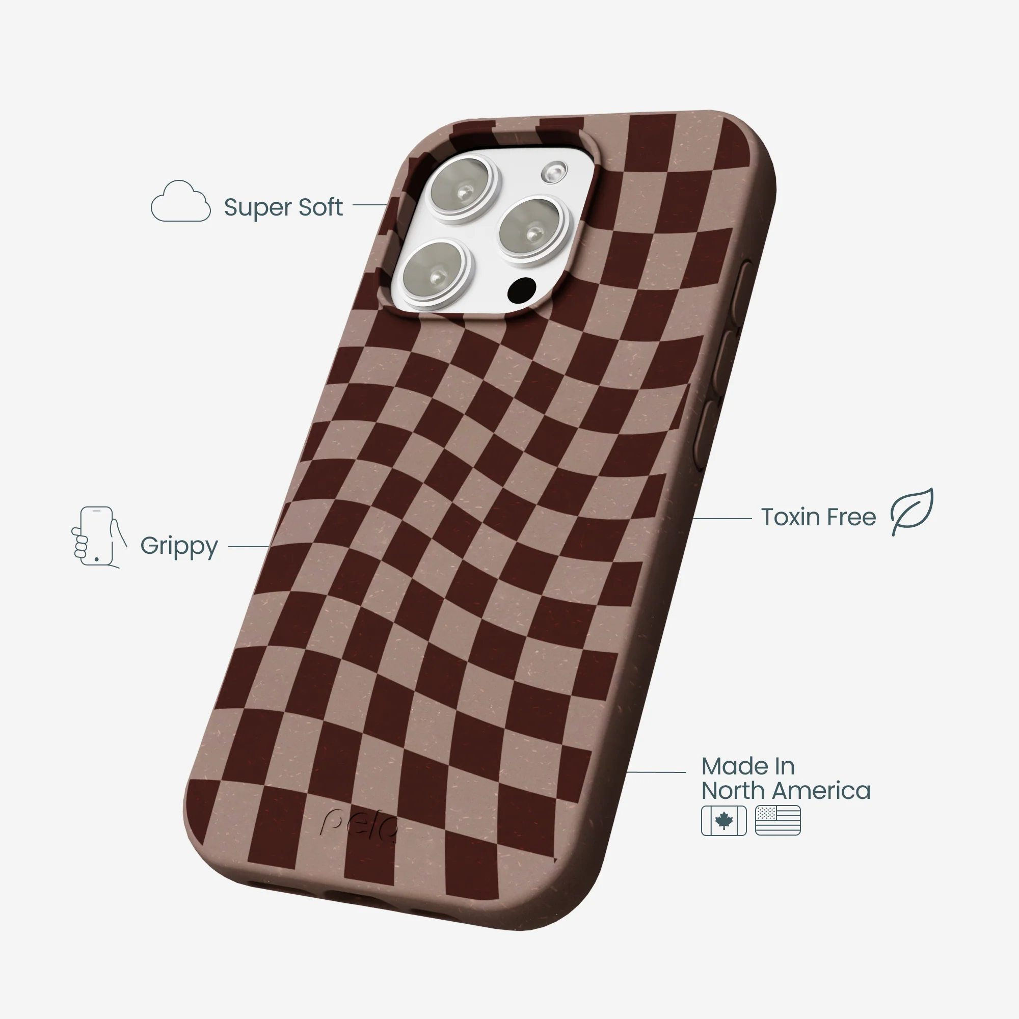 Chocolate Brown Cafe Check iPhone 16 Pro Max Case - Image 4