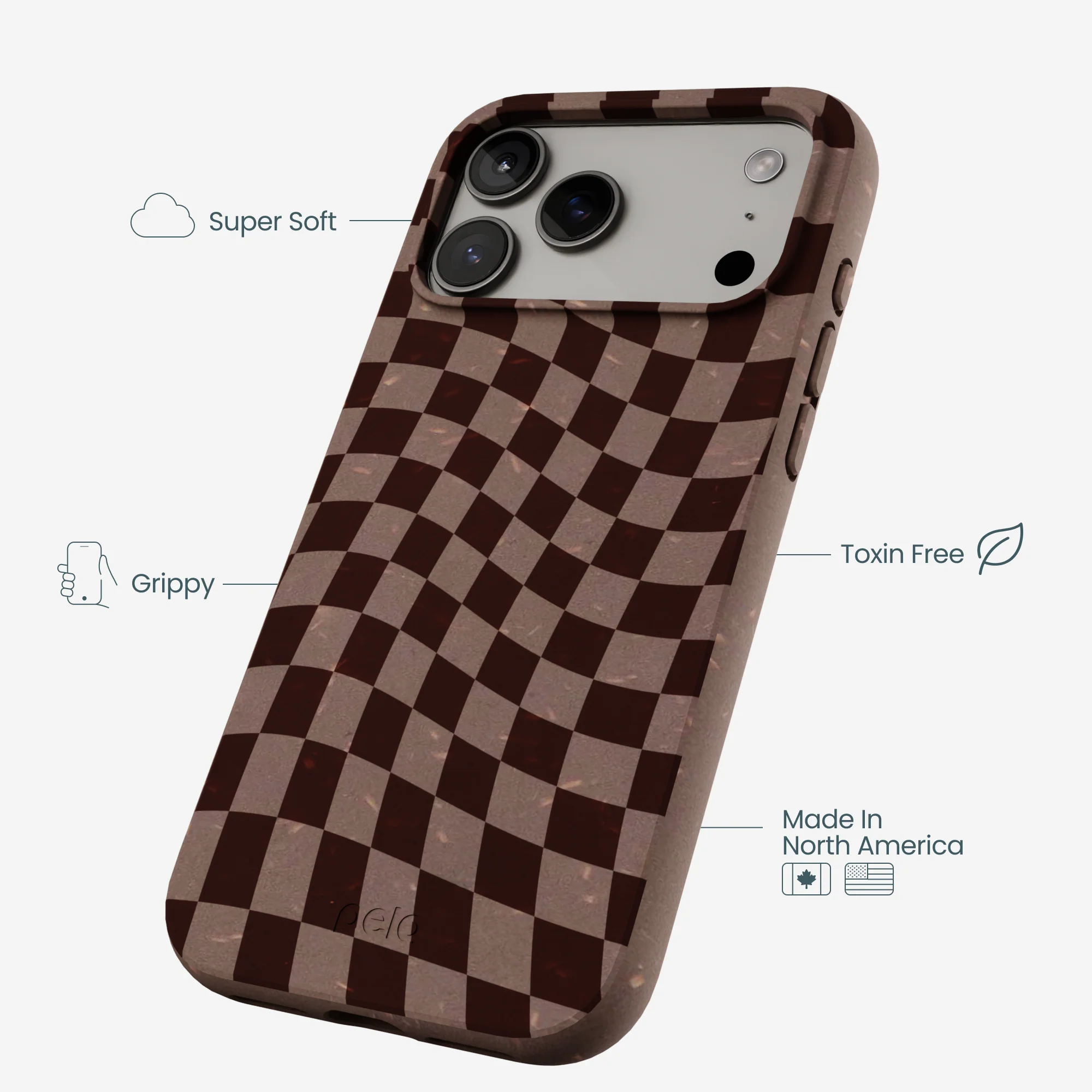 Chocolate Brown Cafe Check iPhone 17 Pro Max Case - Image 4