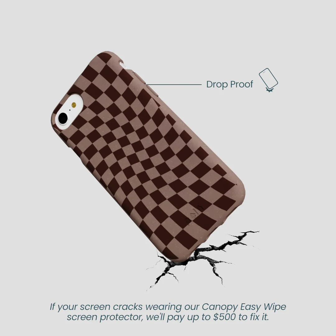 Chocolate Brown Cafe Check iPhone 6/6s/7/8/SE Case - Image 5