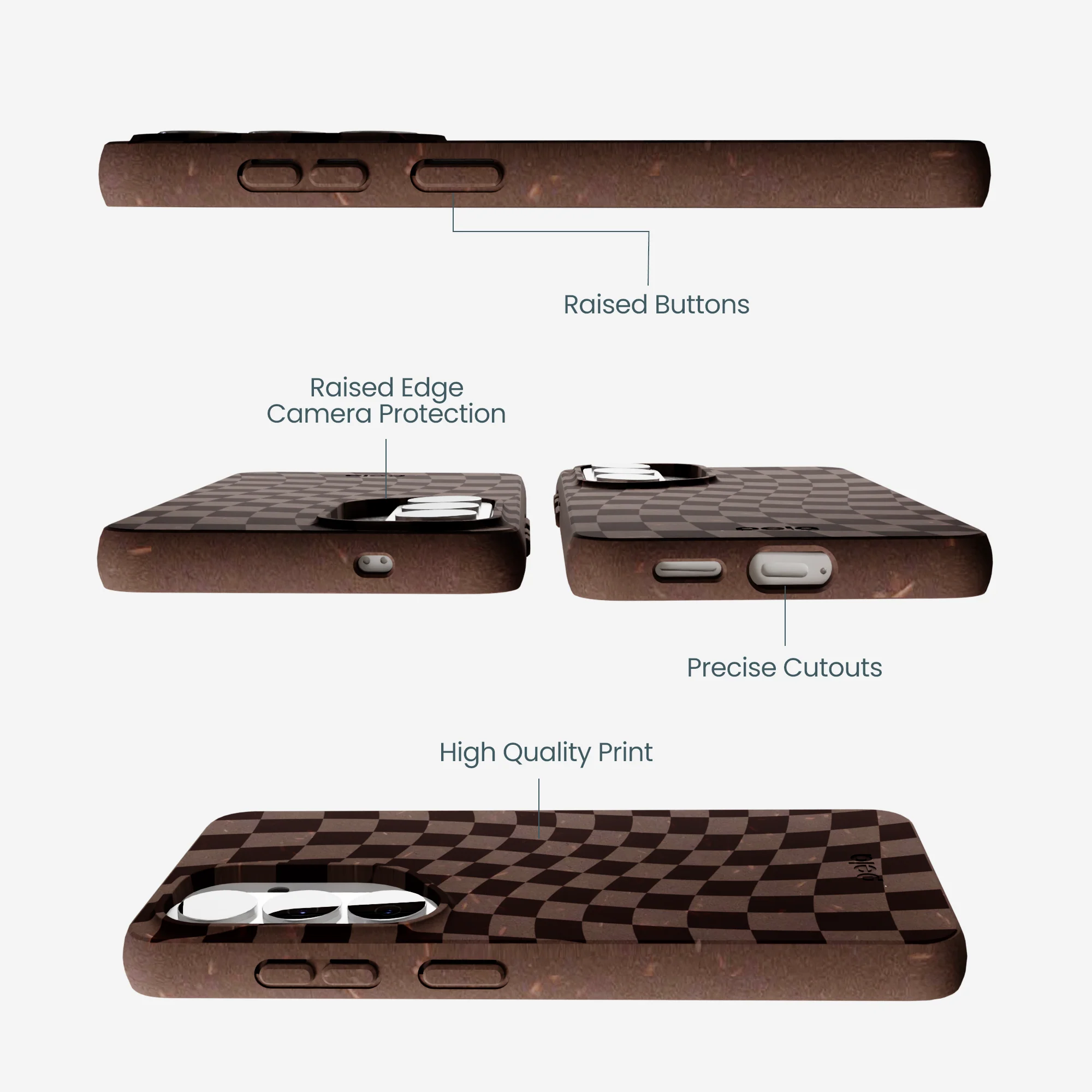 Chocolate Brown Cafe Check Samsung Galaxy S26 Case - Image 3