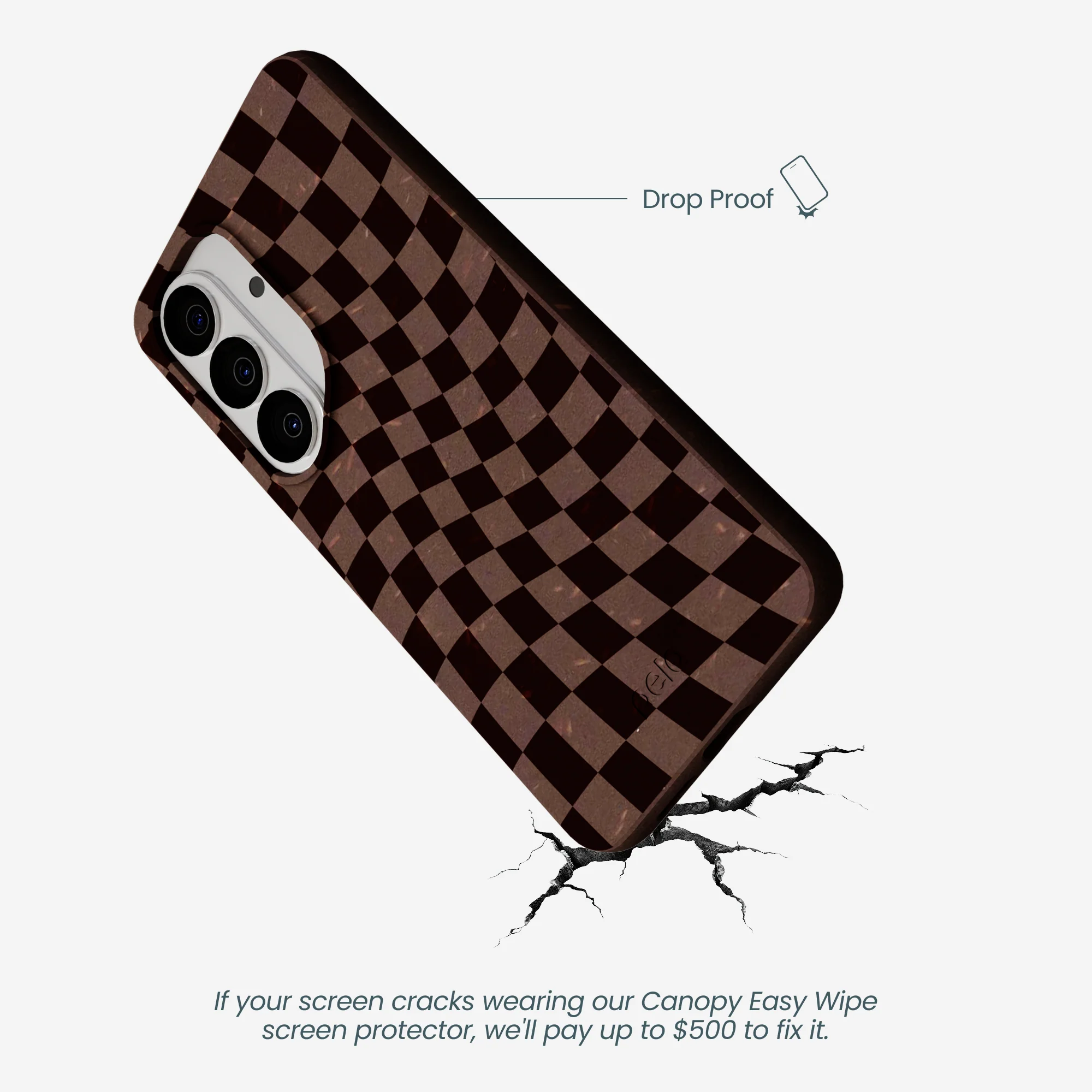 Chocolate Brown Cafe Check Samsung Galaxy S26 Case - Image 5