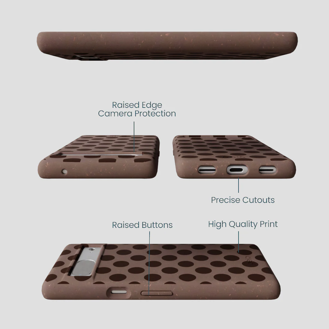 Chocolate Brown Cocoa Sprinkle Google Pixel 7 Case - Image 3