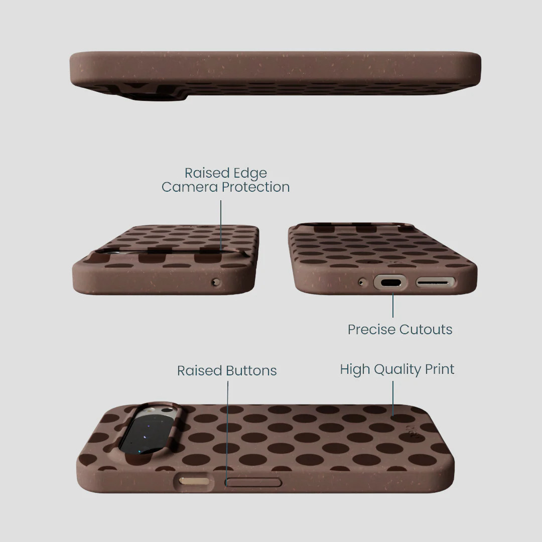 Chocolate Brown Cocoa Sprinkle Google Pixel 9/9 Pro Case - Image 3