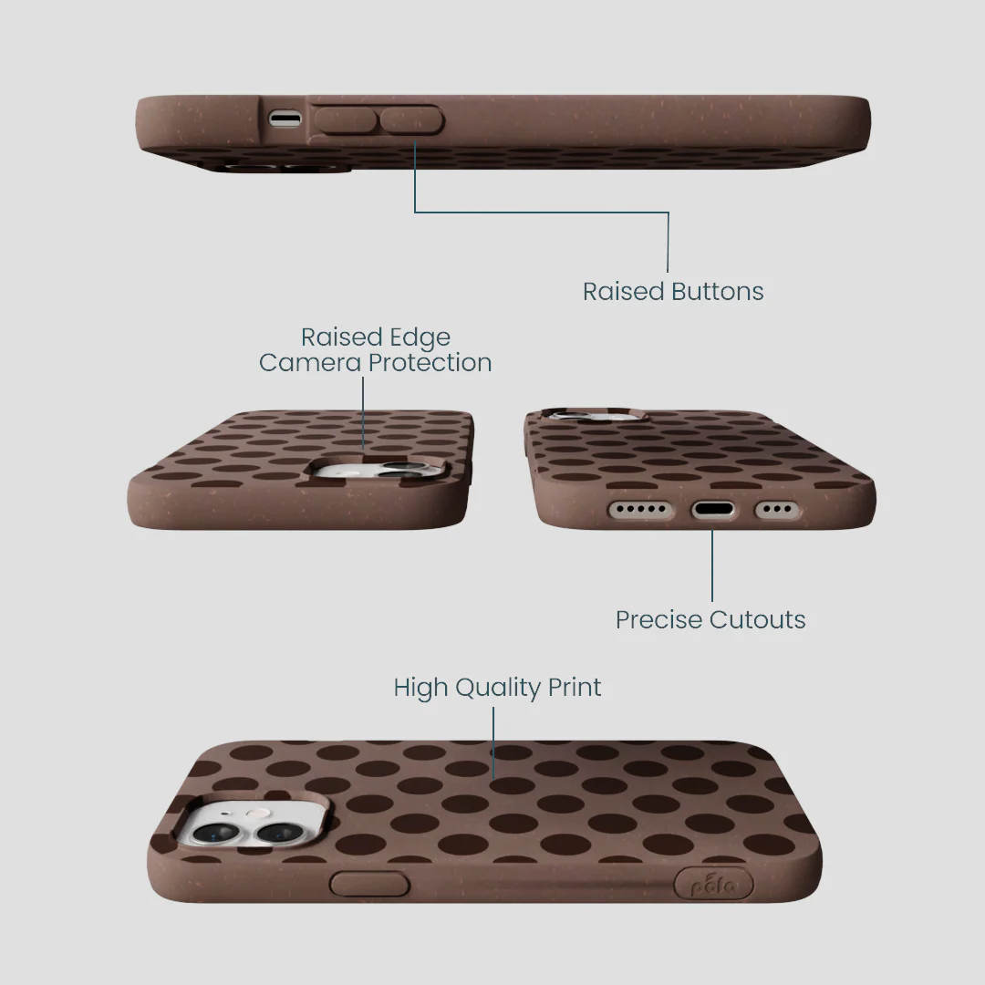 Chocolate Brown Cocoa Sprinkle iPhone 12/ iPhone 12 Pro Case - Image 3