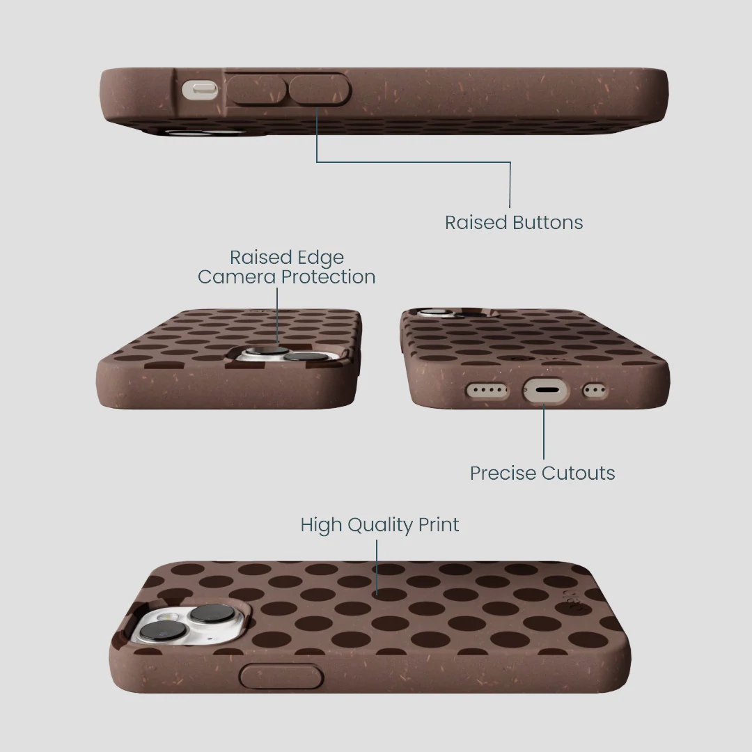 Chocolate Brown Cocoa Sprinkle iPhone 13 Case - Image 3
