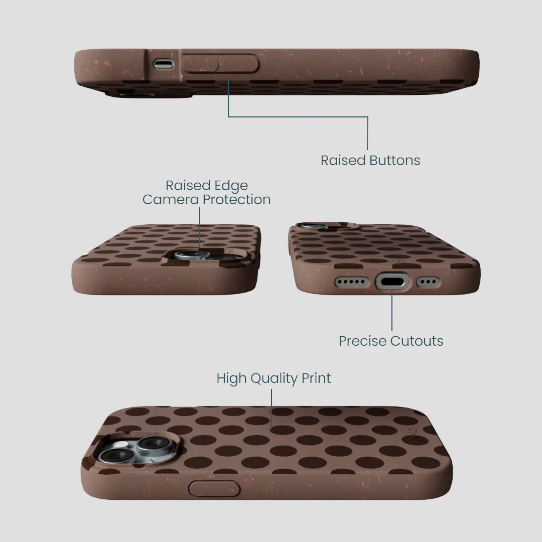 Chocolate Brown Cocoa Sprinkle iPhone 14 Case - Image 3
