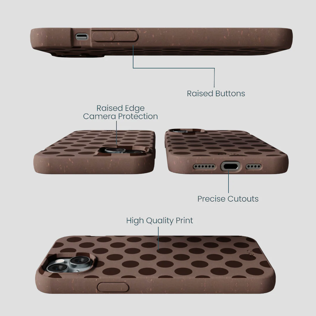 Chocolate Brown Cocoa Sprinkle iPhone 14 Plus Case - Image 3
