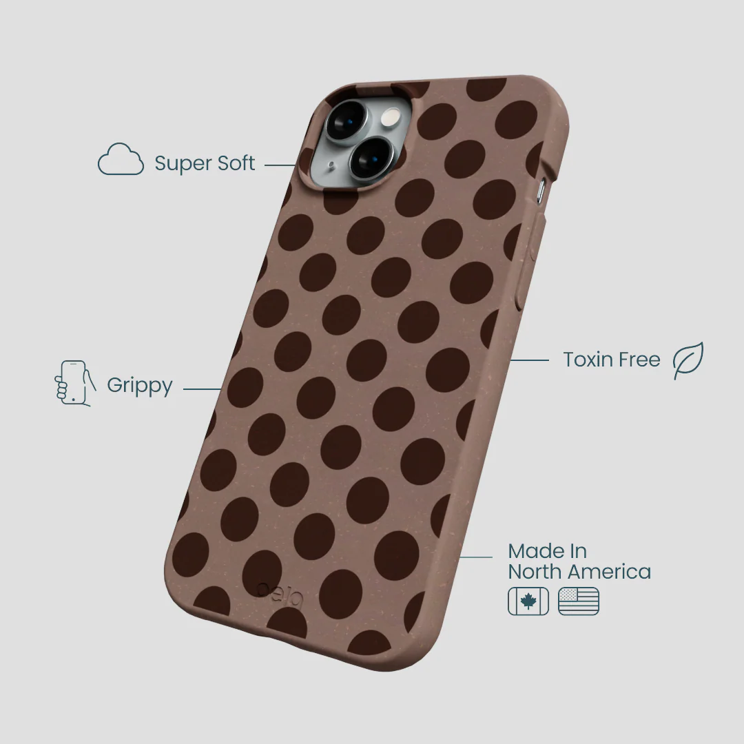 Chocolate Brown Cocoa Sprinkle iPhone 14 Plus Case - Image 4